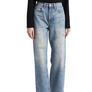 Banana Republic NWOT Mid Rise Loose Stovepipe Jeans Light Blue Wash Size 25